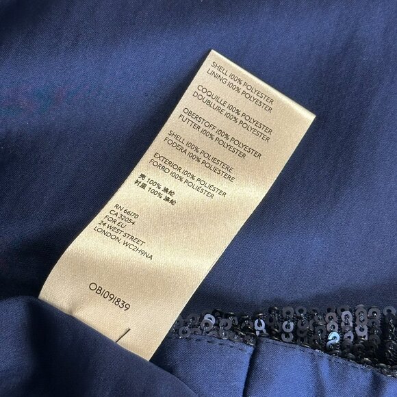 NWT Anthropologie  by Anthropologie Marie Navy Sequin Puff Short Sleeve Size 6 - Picture 10 of 13